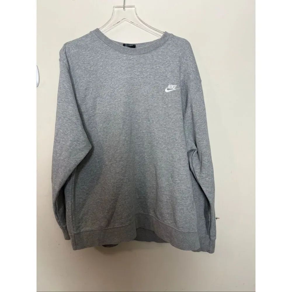 Nike Sportswear Club Fleece Crew Sweatshirt Dark Grey Heather 2XL Athleisure